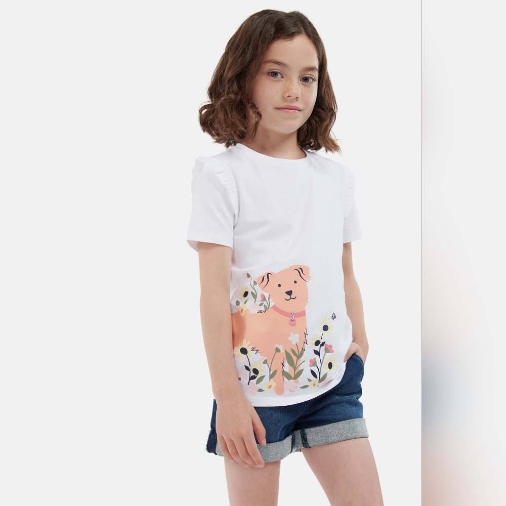 Barbour Girl's Penny T-shirt Sz 8/9 Puppy Dog
